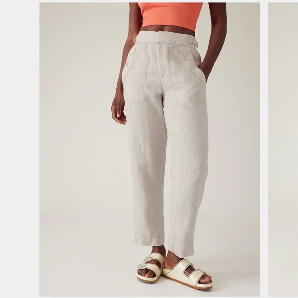 NWT Athleta Voyager Linen Pants Undyed (SIZE 18 + 10T)